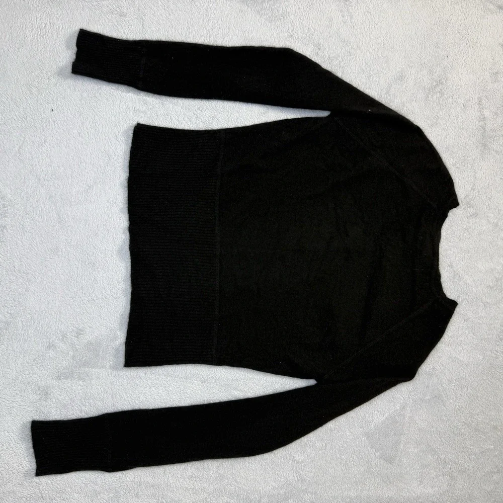 A Giannetti Cashmere Cardigan Women M Black 100% Cashmere Rhinestone Buttons